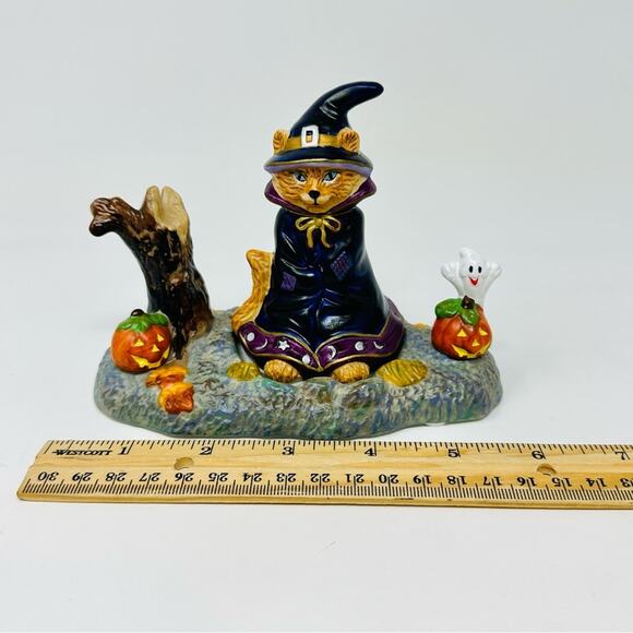 Partylite Halloween Cat Tea Light Candle Holder Abracadandle Snuffer & Base - Picture 10 of 13